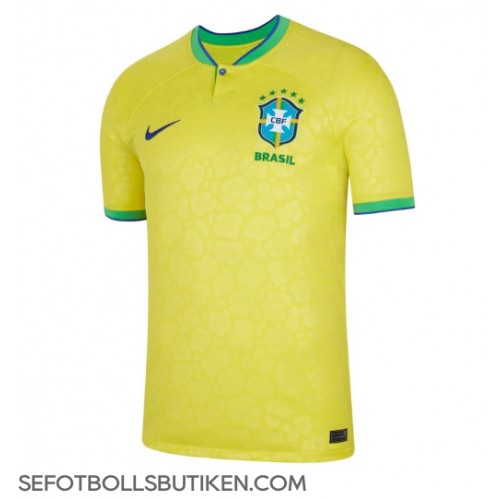 Brasilien Replika Hemma matchkläder VM 2022 Korta ärmar